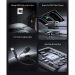USAMS φορτιστής τοίχου CC264 με καλώδιο, USB-C, 30W, GaN, μαύρος - Image 3