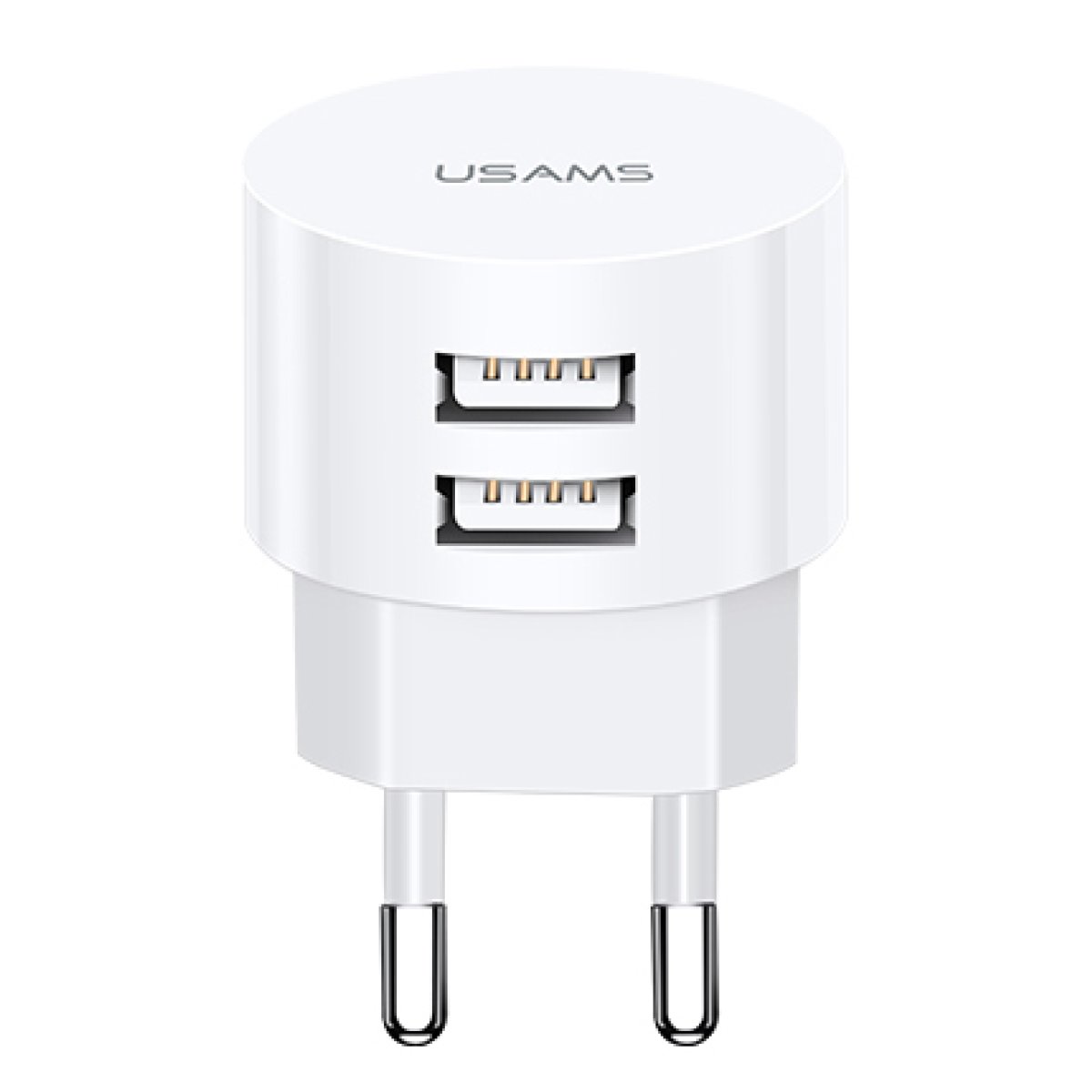 USAMS φορτιστής τοίχου T20, 2x USB, 2.1A, λευκός - Image 1