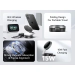 USAMS ασύρματος φορτιστής CD234, 3 σε 1, 15W, μαύρος - Image 3