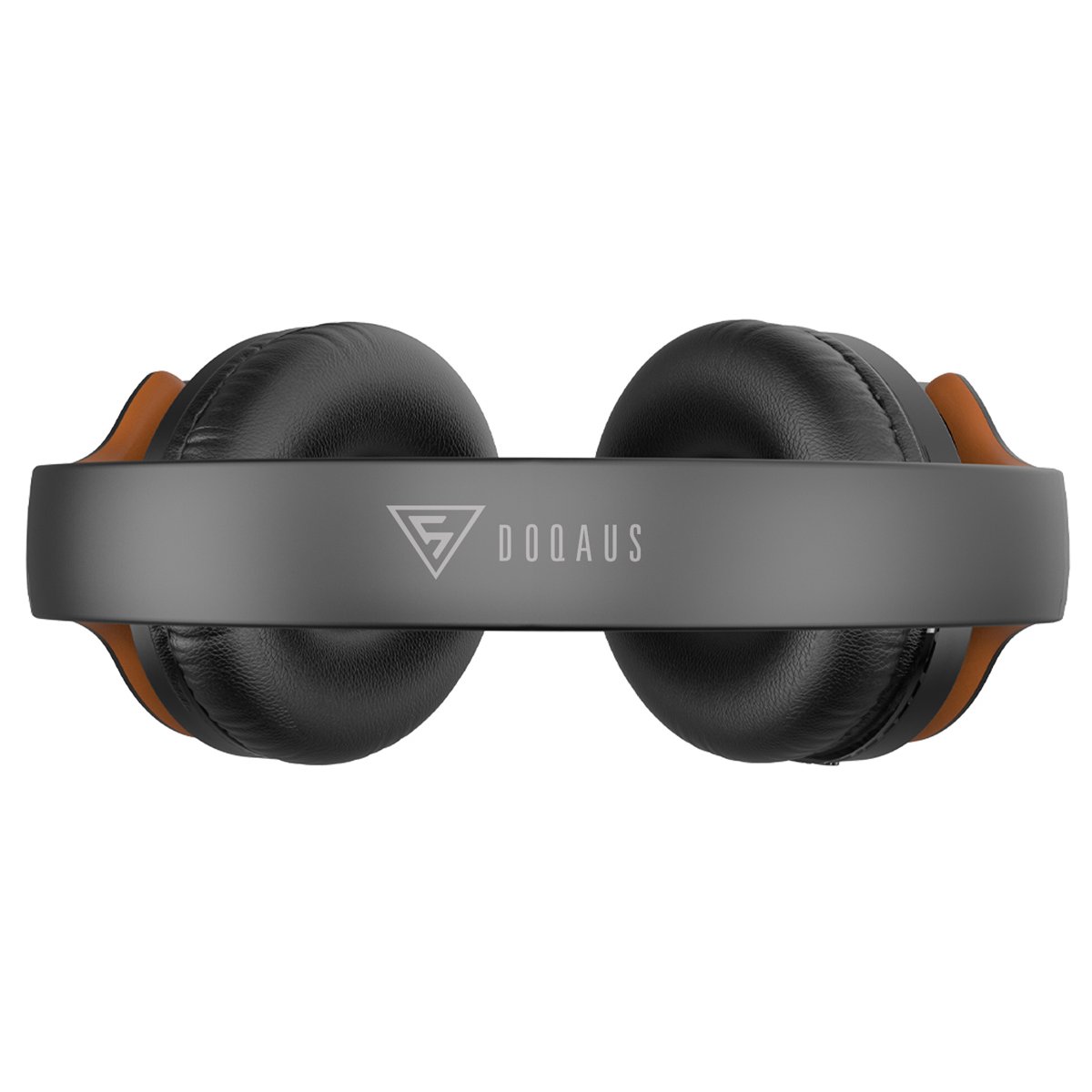 DOQAUS headphones DESIGN 1, ασύρματα & ενσύρματα, Φ40mm, 600mAh, μαύρα/καφέ - Image 2