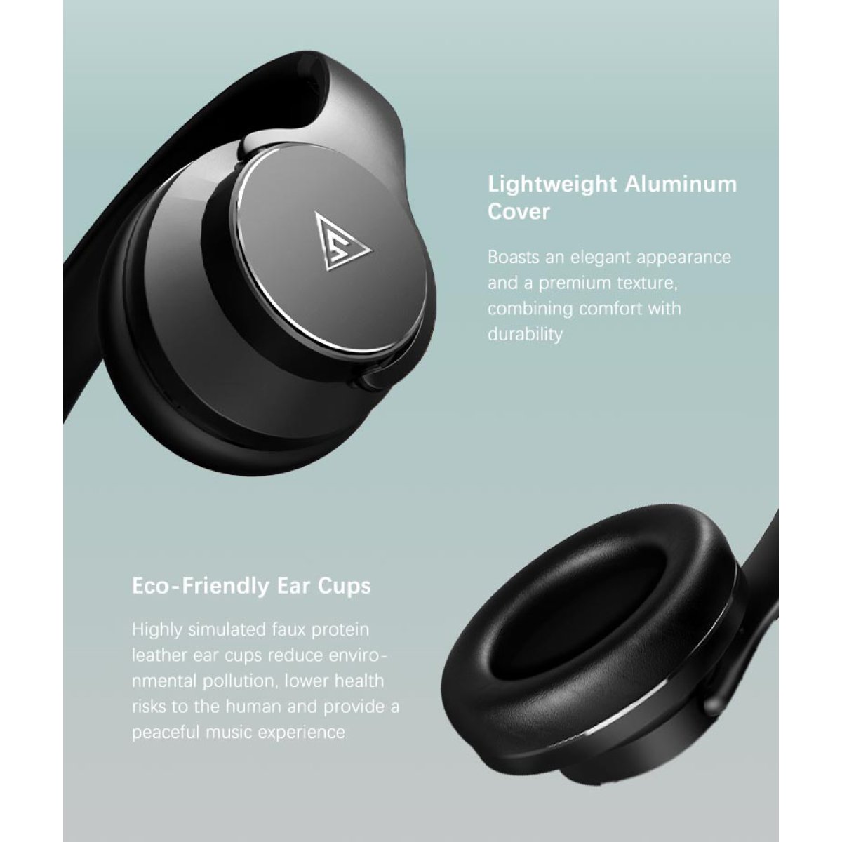 DOQAUS headphones DESIGN 1, ασύρματα & ενσύρματα, Φ40mm, 600mAh, μαύρα/καφέ - Image 7