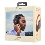 DOQAUS headphones DESIGN 1, ασύρματα & ενσύρματα, Φ40mm, 600mAh, μαύρα/καφέ - Image 8