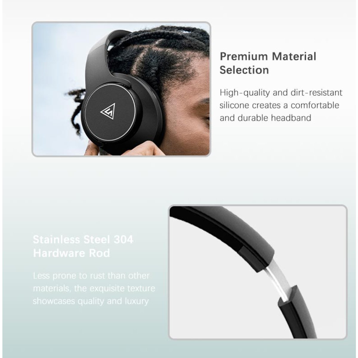 DOQAUS headphones DESIGN 1, ασύρματα & ενσύρματα, Φ40mm, 600mAh, γκρι - Image 6