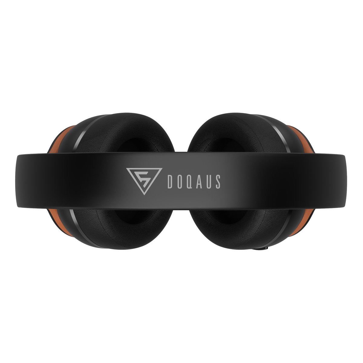 DOQAUS headphones DESIGN 3, ασύρματα & ενσύρματα, Φ40mm, 600mAh, μαύρα/καφέ - Image 2