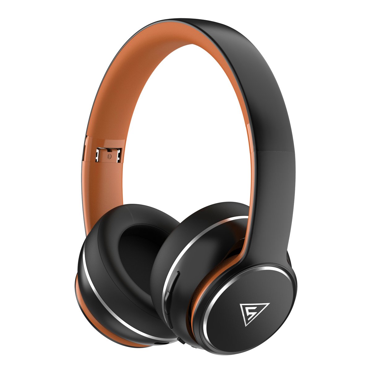 DOQAUS headphones DESIGN 3, ασύρματα & ενσύρματα, Φ40mm, 600mAh, μαύρα/καφέ - Image 1