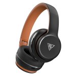 DOQAUS headphones DESIGN 3, ασύρματα & ενσύρματα, Φ40mm, 600mAh, μαύρα/καφέ - Image 4