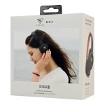 DOQAUS headphones DESIGN 3, ασύρματα & ενσύρματα, Φ40mm, 600mAh, μαύρα/καφέ - Image 7