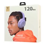 DOQAUS headphones FOCUS 5, ασύρματα & ενσύρματα, Φ40mm, 1000mAh, μωβ - Image 8