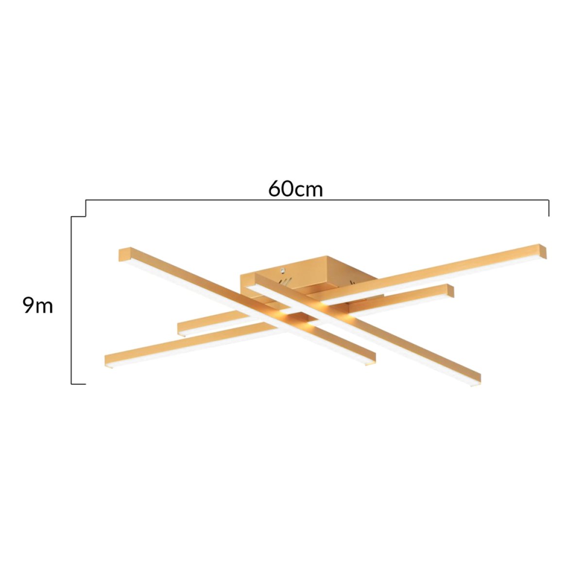 POWERTECH LED φωτιστικό οροφής HLL-0179, 50W, 4500K, 9x60x60cm, χρυσό - Image 4