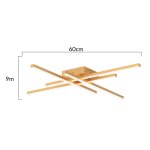 POWERTECH LED φωτιστικό οροφής HLL-0179, 50W, 4500K, 9x60x60cm, χρυσό - Image 4