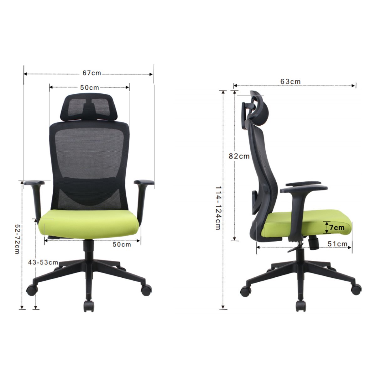 PT-1390-4 POWERTECH καρέκλα γραφείου PT-1390 με μπράτσα και ανάκλιση, ρυθμιζόμενο ύψος, μαύρη - Image 5