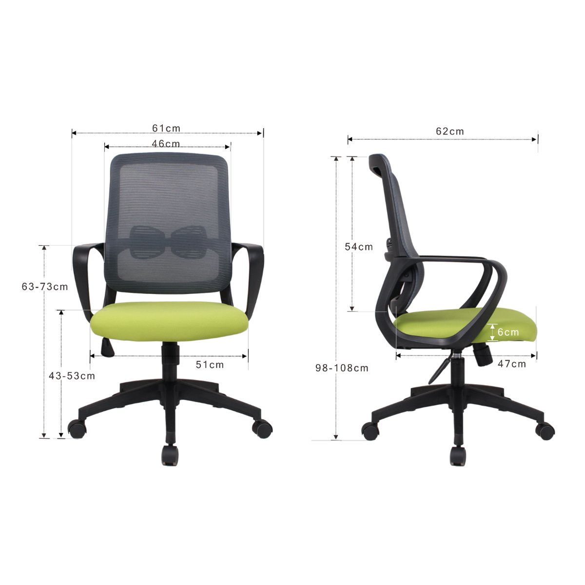 POWERTECH καρέκλα γραφείου PT-1391 με μπράτσα και ανάκλιση, ρυθμιζόμενο ύψος, μαύρη - Image 6