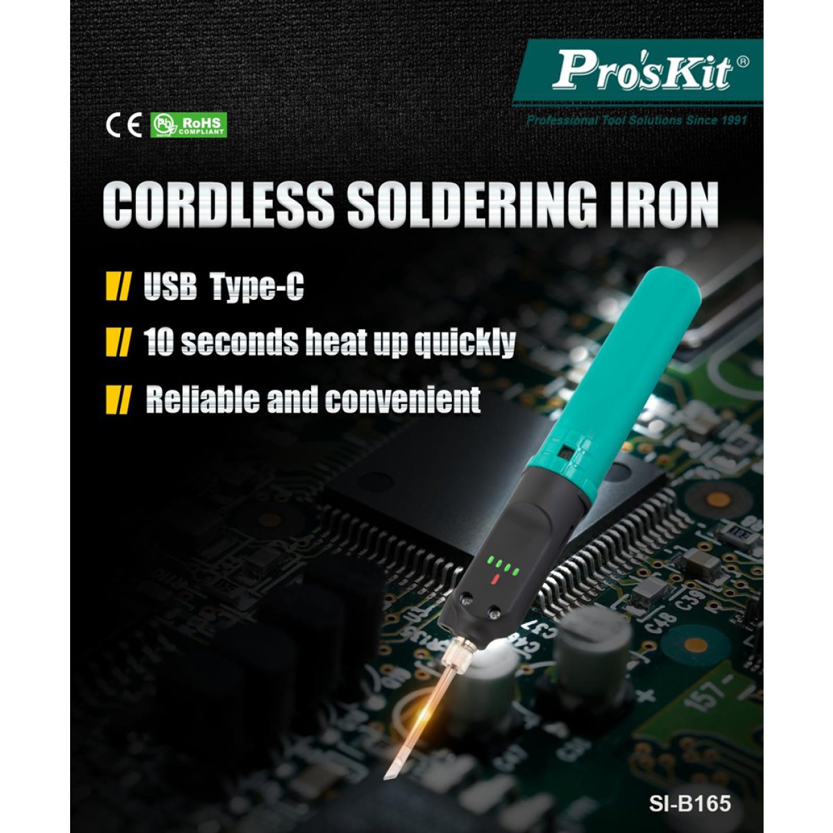 PROSKIT ασύρματο κολλητήρι SI-B165, επαναφορτιζόμενο, 12W, 500 °C - Image 5