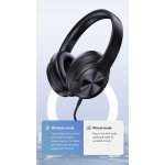USAMS headphones YH21, ασύρματα & ενσύρματα, Φ40mm, 500mAh, μαύρα - Image 3