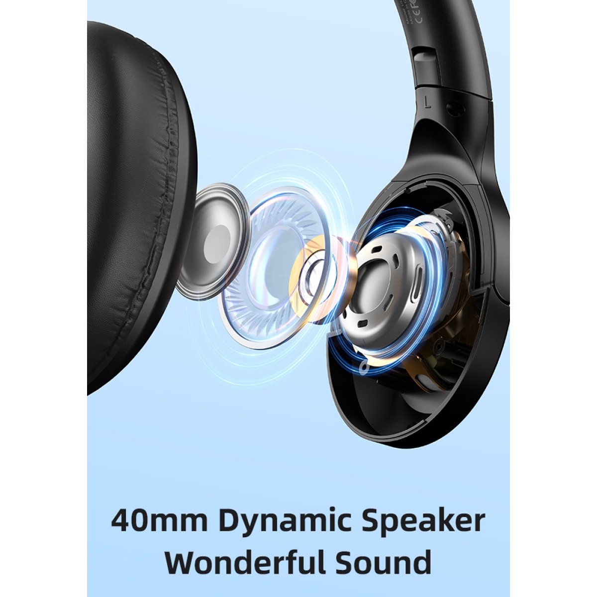 TDLYEJYS01-3 USAMS headphones YH21, ασύρματα & ενσύρματα, Φ40mm, 500mAh, μαύρα - Image 4