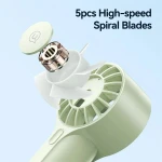 USAMS φορητός ανεμιστήρας ZB288 με 3 ταχύτητες, 1200mAh, μαύρος - Image 4