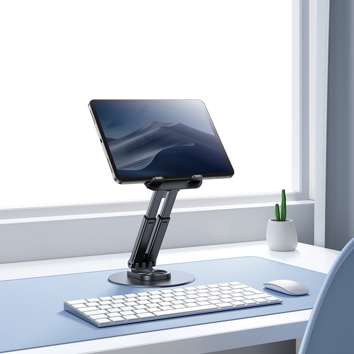 ZJ80ZJ01-1 USAMS επιτραπέζια βάση για tablet ZJ080 έως 12", foldable, μαύρη - Image 2