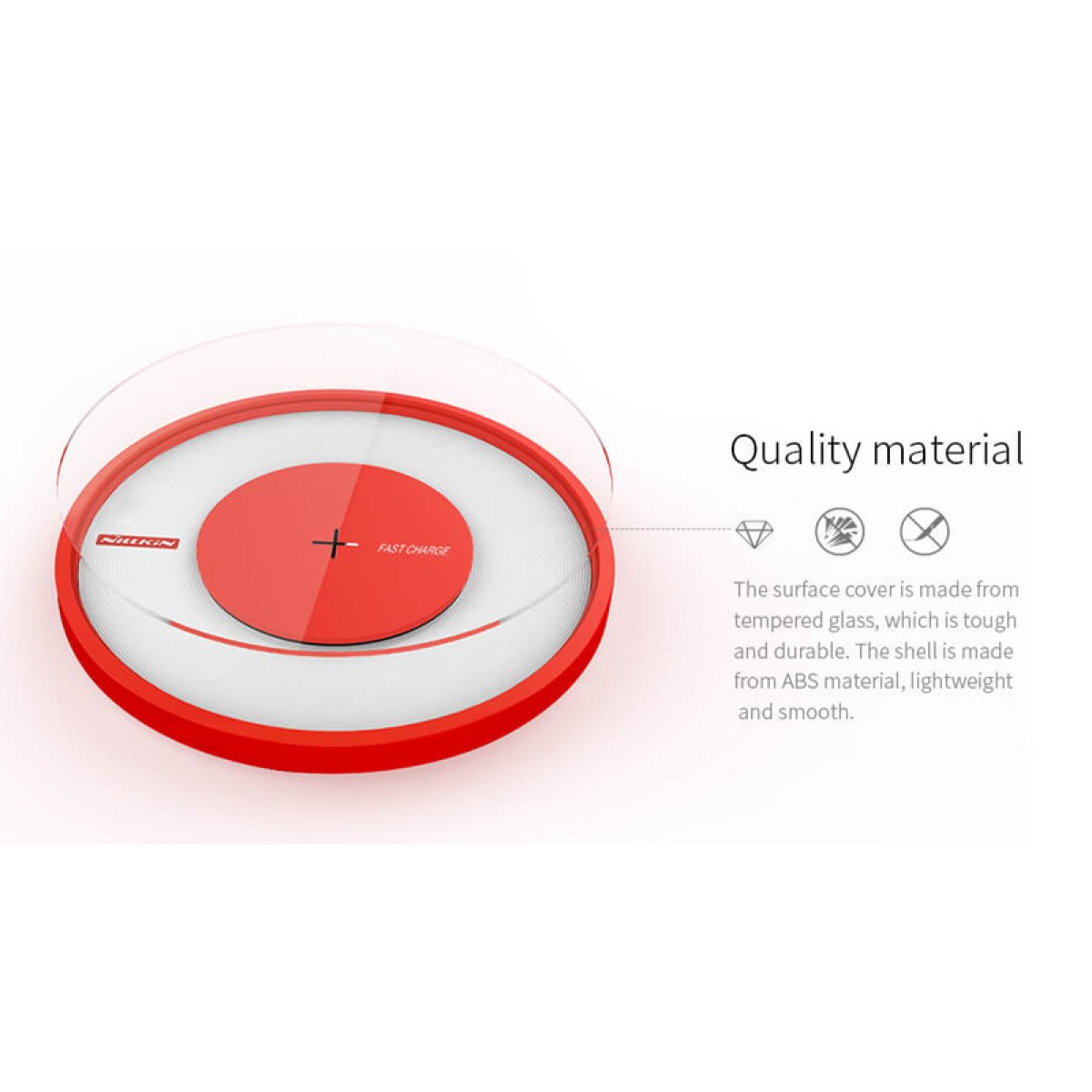 NILLKIN ασύρματος φορτιστής Magic Disk 4, 15W, κόκκινος - Image 4