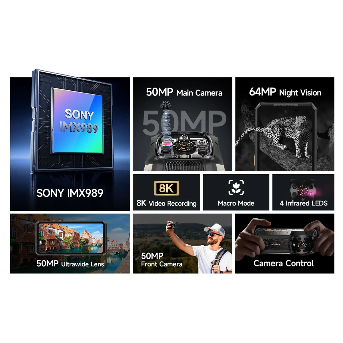 ULEFONE smartphone Armor 28 Ultra Thermal, 6.67" & 1.04, 16/1TB, 5G, 10600mAh, IP68/IP69K, μαύρο - Image 3