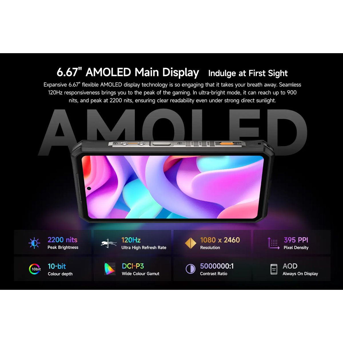 ULEFONE smartphone Armor 28 Ultra Thermal, 6.67" & 1.04, 16/1TB, 5G, 10600mAh, IP68/IP69K, μαύρο - Image 5