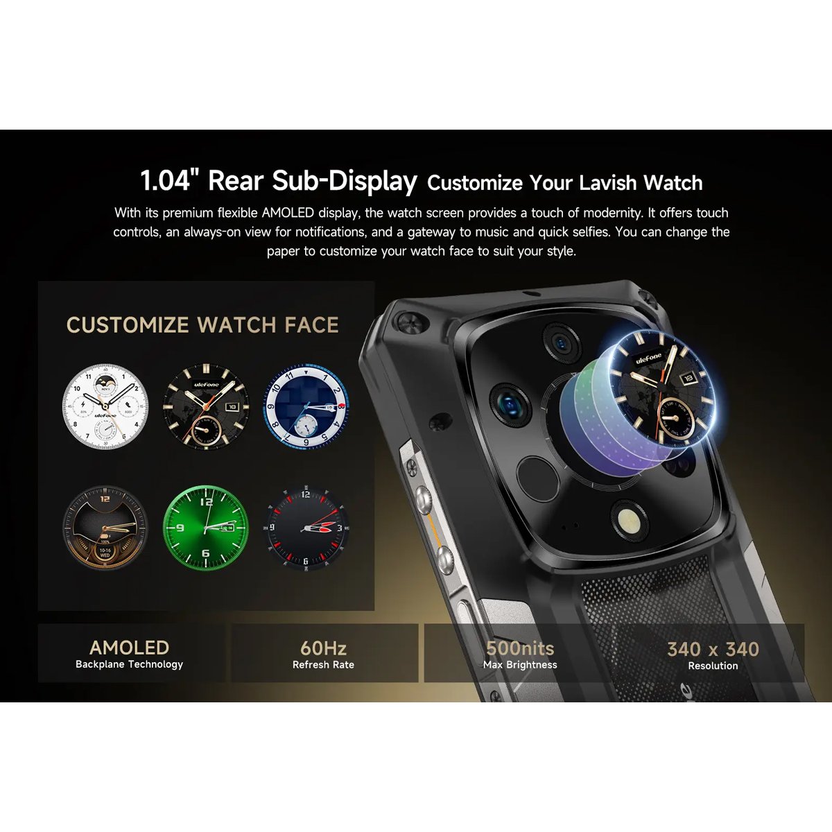 ULEFONE smartphone Armor 28 Ultra Thermal, 6.67" & 1.04, 16/1TB, 5G, 10600mAh, IP68/IP69K, μαύρο - Image 6