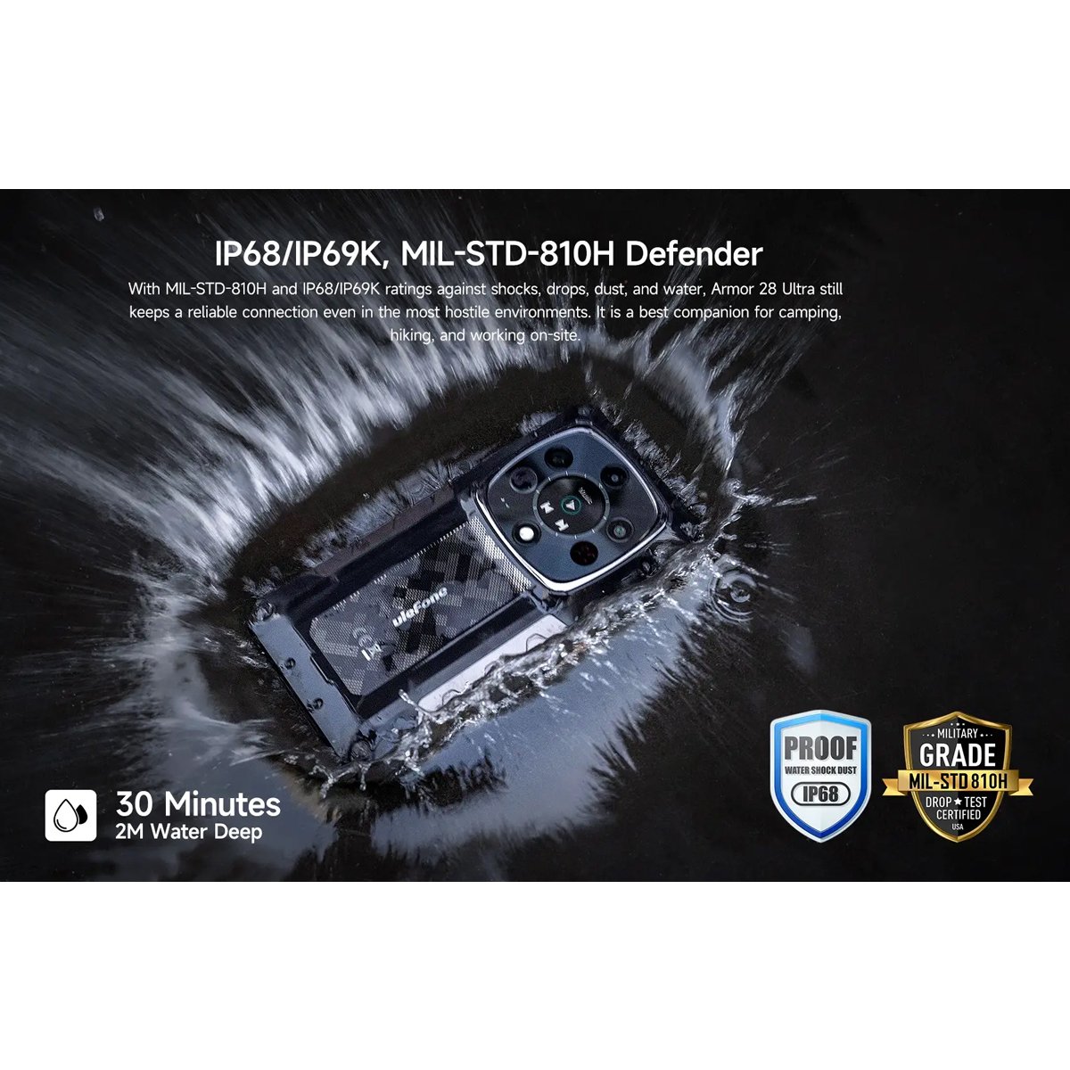 ULEFONE smartphone Armor 28 Ultra Thermal, 6.67" & 1.04, 16/1TB, 5G, 10600mAh, IP68/IP69K, μαύρο - Image 7