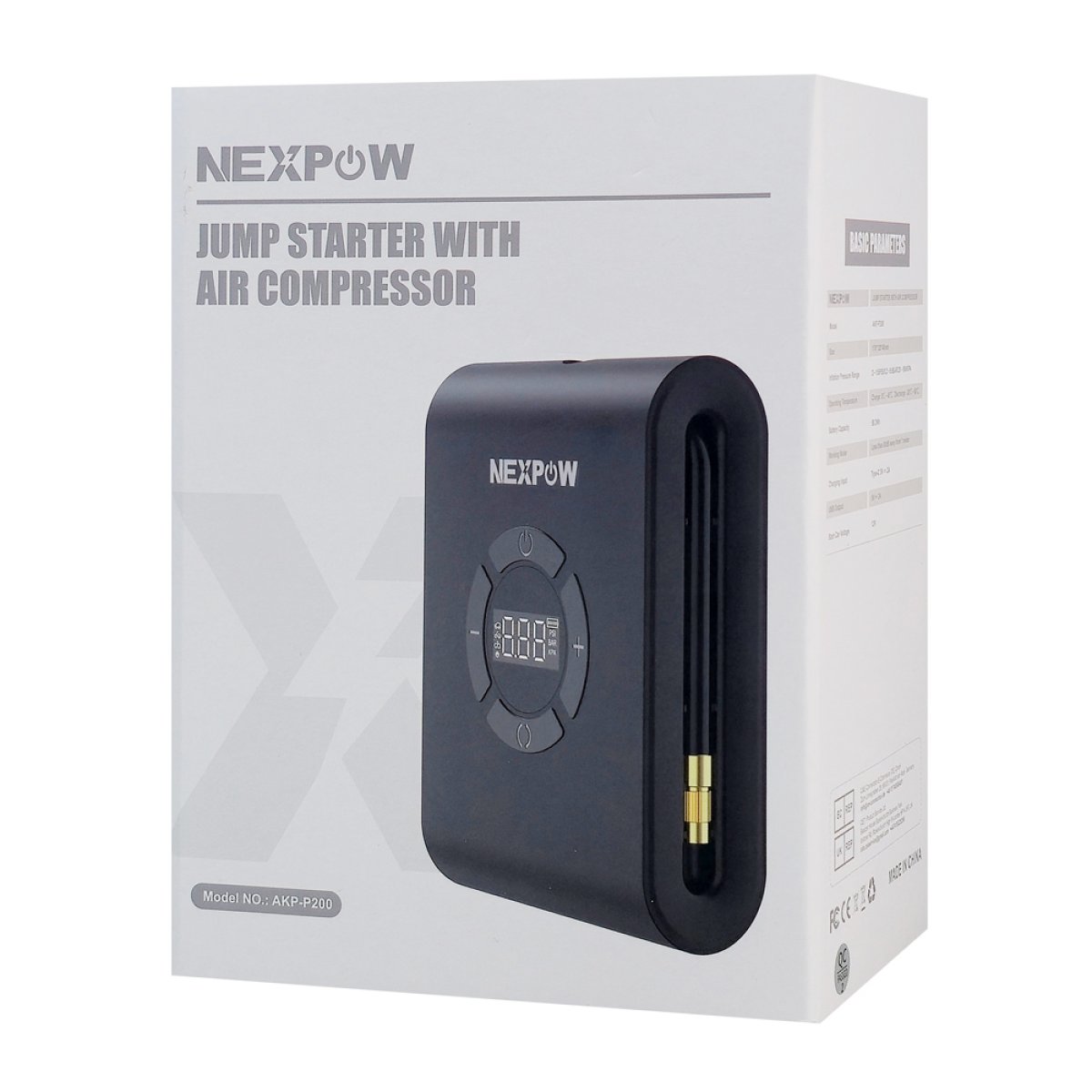 NEXPOW εκκινητής μπαταρίας & συμπιεστής αέρος AKP-P200, 12V/1500A, 150PSI, 8000mAh - Image 8