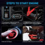 AVAPOW εκκινητής μπαταρίας αυτοκινήτου E5 Pro με φακό, 12V/2000A, 12000mAh - Image 6