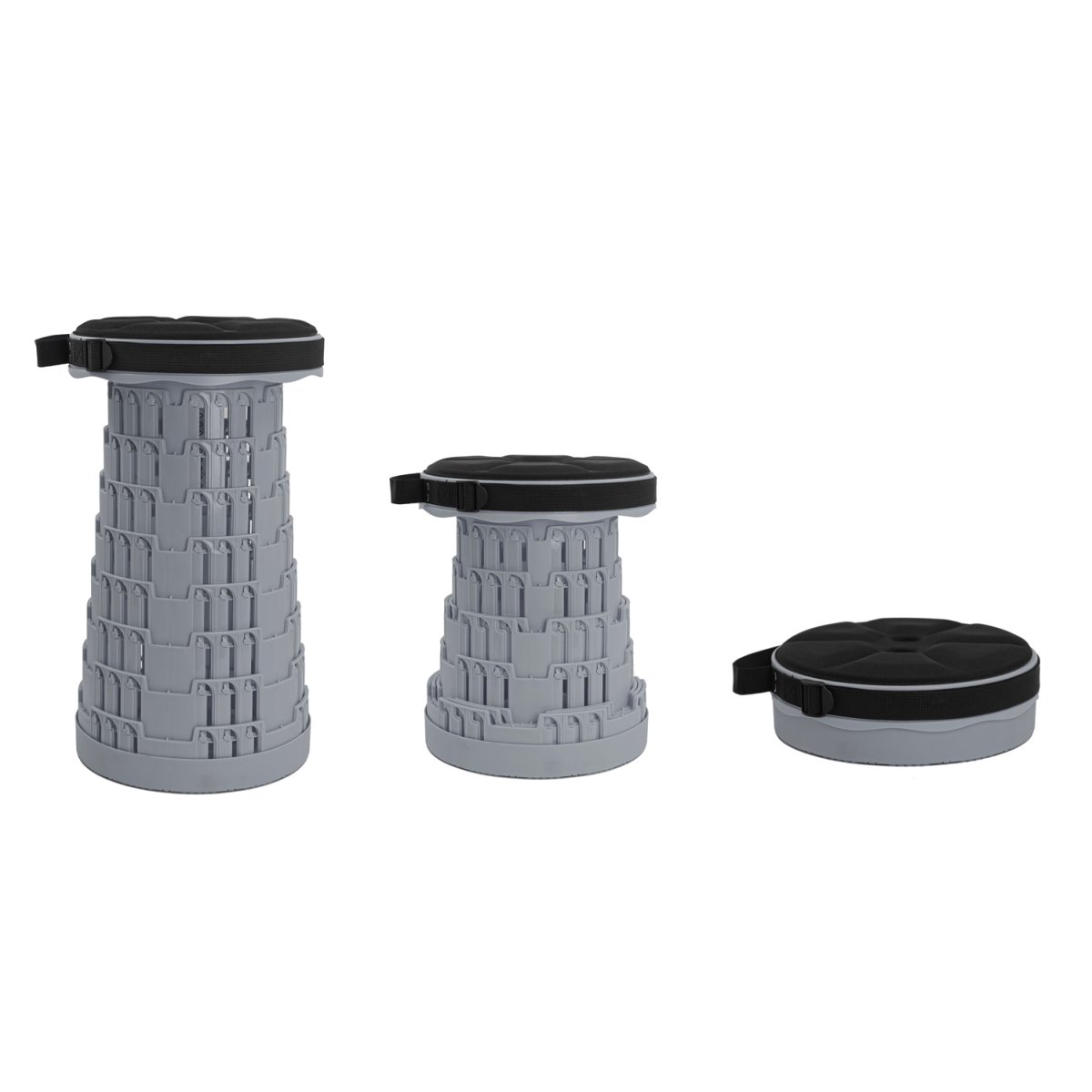 POWERTECH πτυσσόμενο καρεκλάκι HUH-0236 με μαξιλάρι, αντοχή έως 250kg, 25.5x45cm, γκρι - Image 2