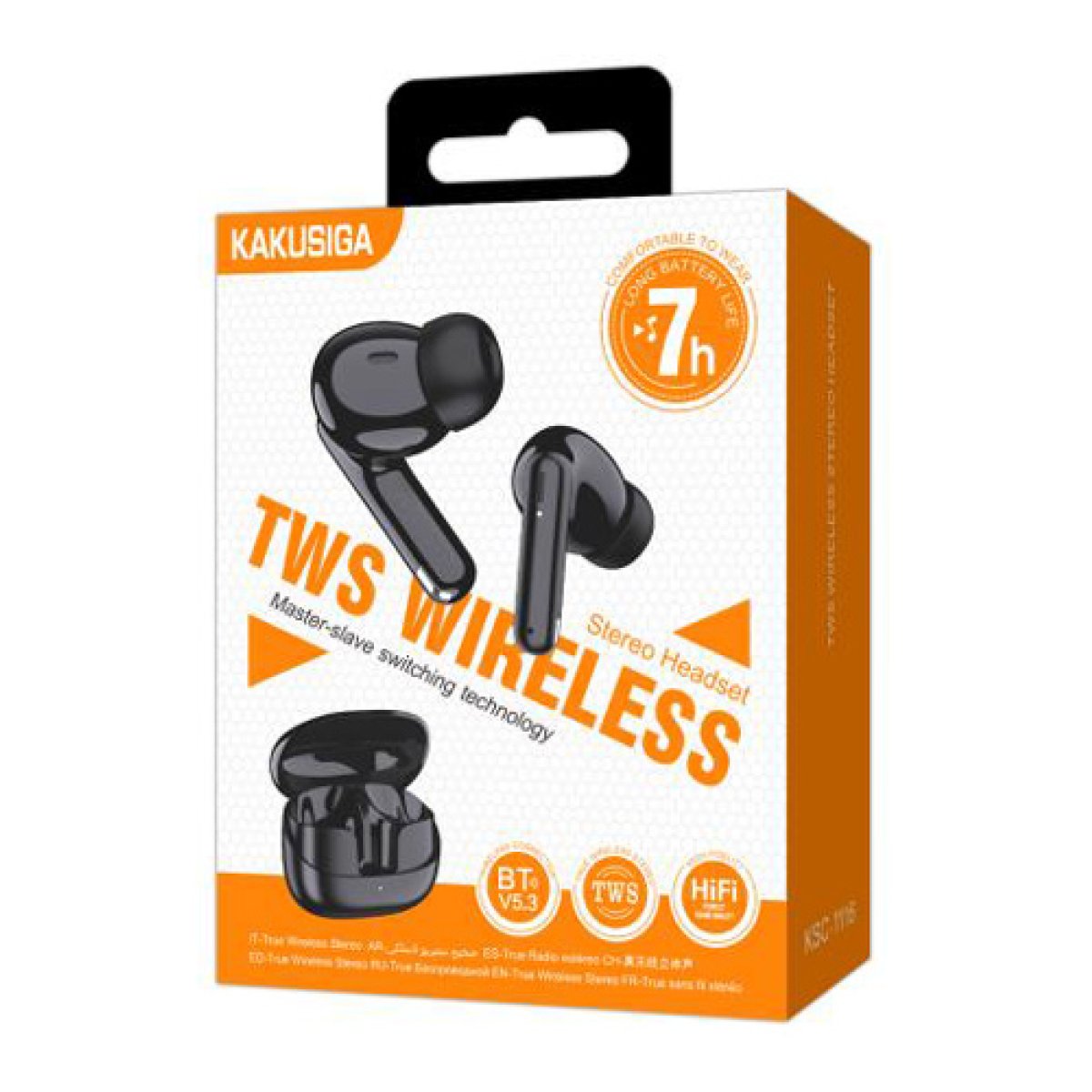 KSC-1116-BK-3 KAKUSIGA earphones με θήκη φόρτισης KSC-1116, True Wireless, 13mm, 40/320mAh, μαύρα - Image 4
