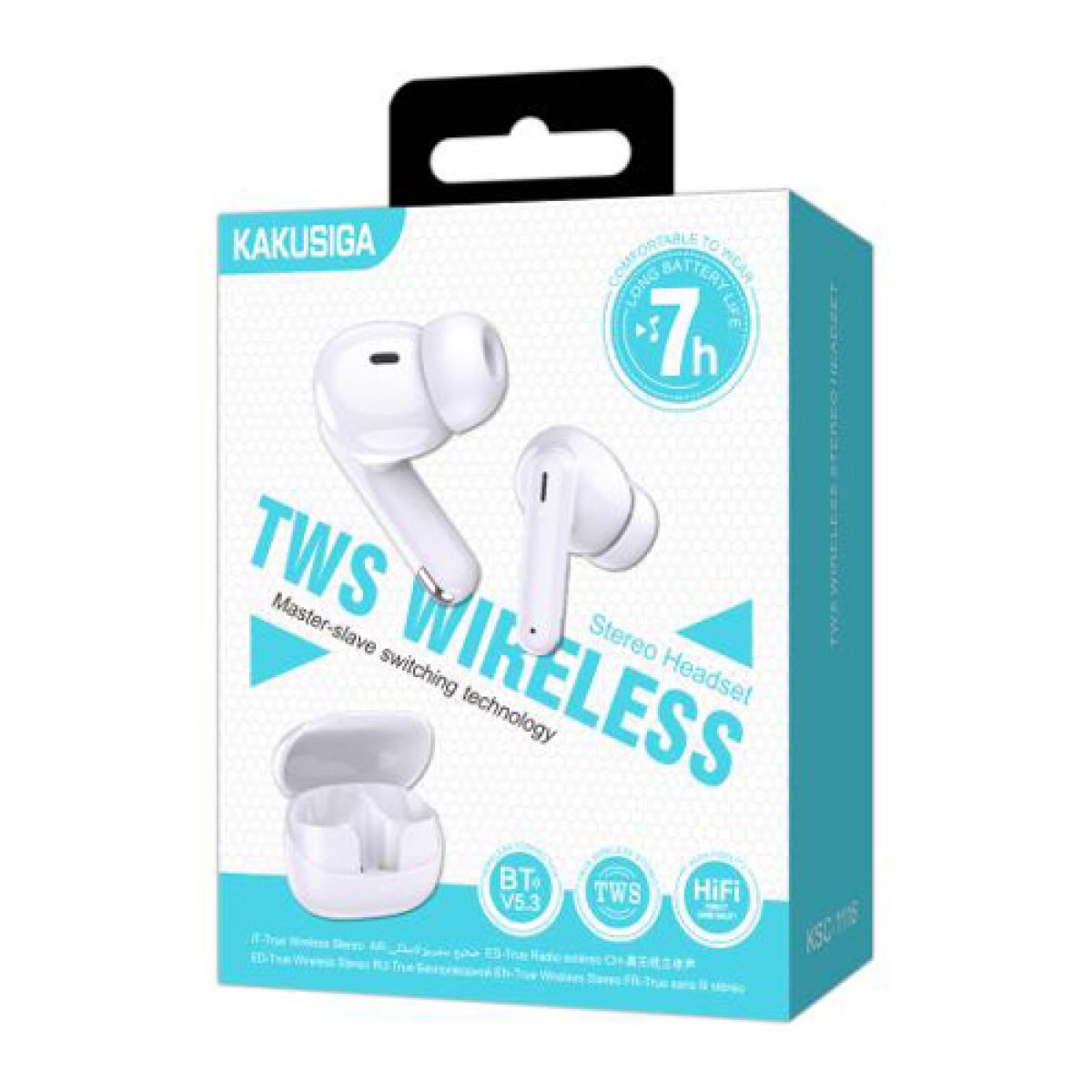 KAKUSIGA earphones με θήκη φόρτισης KSC-1116, True Wireless, 13mm, 40/320mAh, λευκά - Image 4