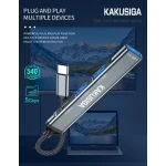KAKUSIGA USB hub KSC-1417, 4x θυρών, USB 3.0, 5Gbps, USB-C σύνδεση, γκρι - Image 3