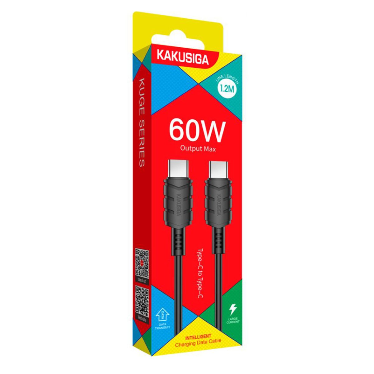 KAKUSIGA καλώδιο USB-C σε USB-C KSC-710, 60W, 480Mbps, 1.2m, μαύρο - Image 3
