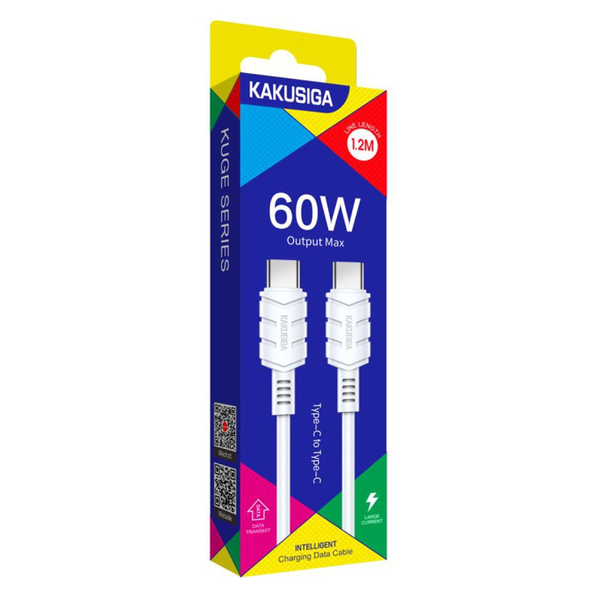 KAKUSIGA καλώδιο USB-C σε USB-C KSC-710, 60W, 480Mbps, 1.2m, λευκό - Image 3