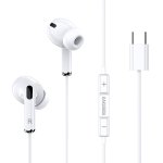 KAKUSIGA earphones με μικρόφωνο KSC-727, USB-C σύνδεση, 14.2mm, 1.2m, λευκά