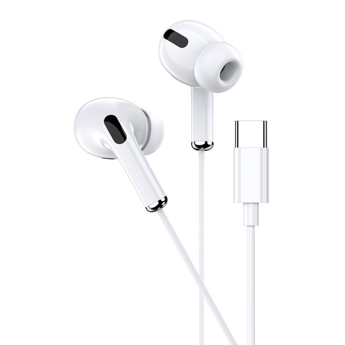 KSC-727-2 KAKUSIGA earphones με μικρόφωνο KSC-727, USB-C σύνδεση, 14.2mm, 1.2m, λευκά - Image 3