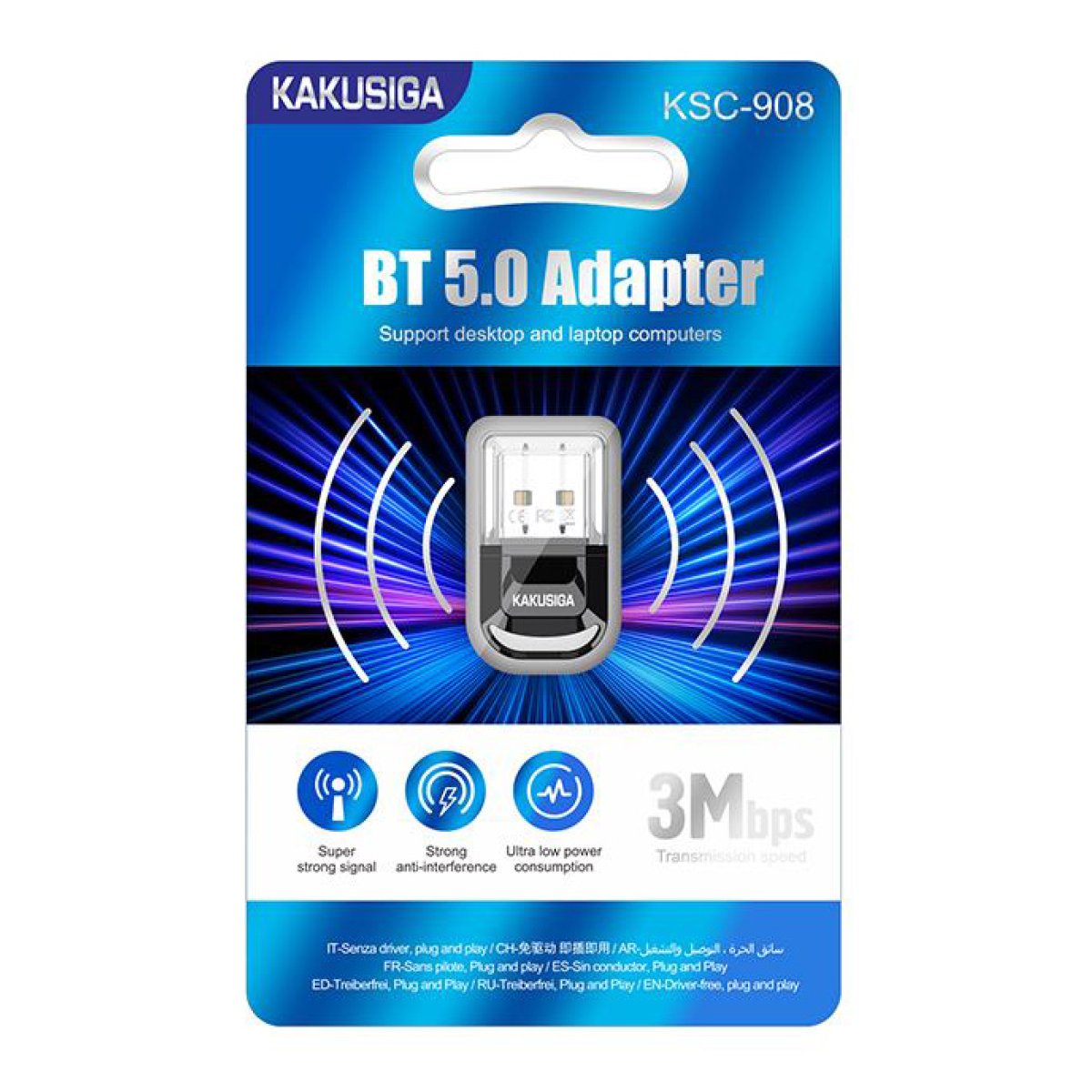 KAKUSIGA USB αντάπτορας Bluetooth 5.0 KSC-908, μαύρος - Image 5