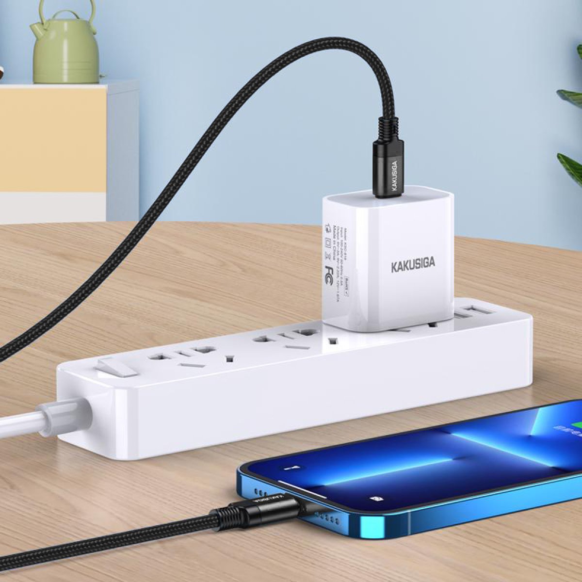 KAKUSIGA καλώδιο Lightning σε USB-C KSC-970, 27W, 480Mbps, 1m, μαύρο - Image 2