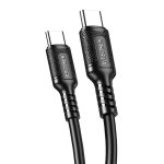 KAKUSIGA καλώδιο USB-C σε USB-C KSC-984, σιλικόνης, 60W, 480Mbps, 1m, μαύρο