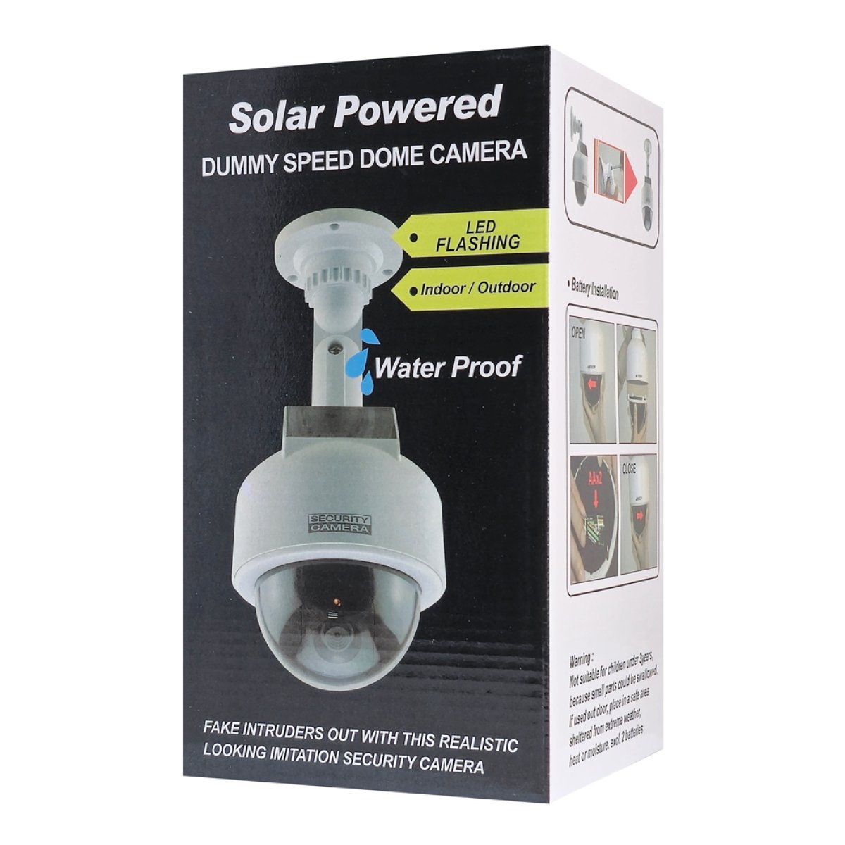 LXKAM15-3 Ψεύτικη κάμερα CCTV LXKAM15 με LED, ηλιακή, λευκή - Image 4