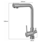 BRUNO μπαταρία πάγκου κουζίνας M54510-207, τρίοδη, αναμεικτική, ασημί - Image 5