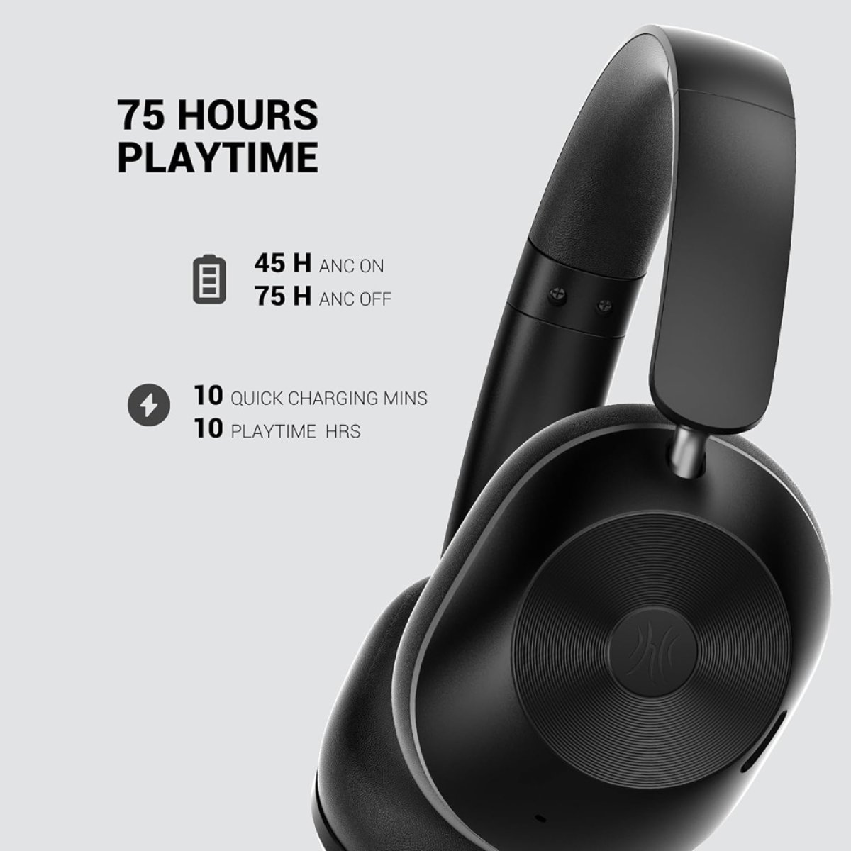 ONEODIO headphones Focus A5, ενσύρματα & ασύρματα, Hybrid ANC, 40mm, 600mAh, μαύρο - Image 4
