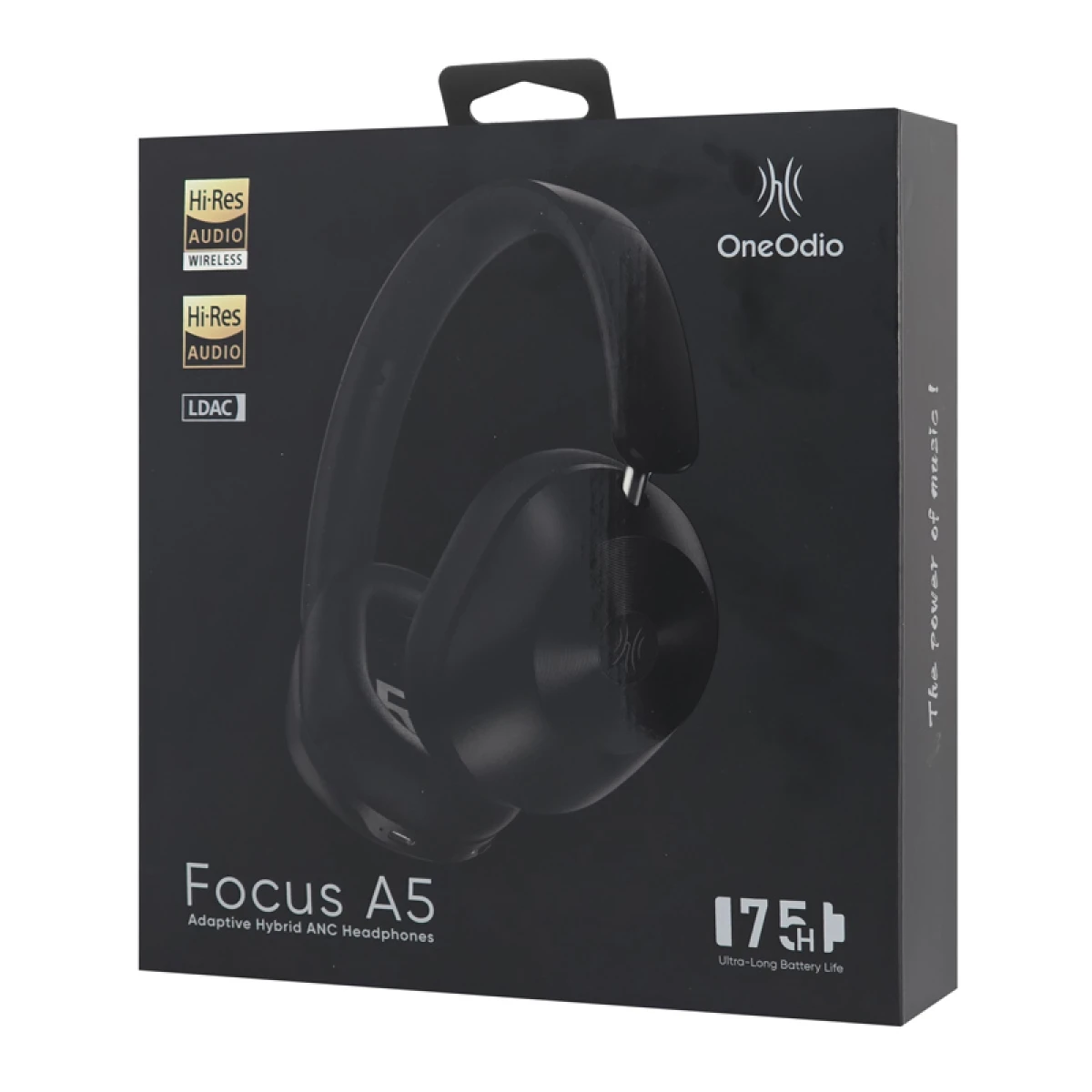 ONEODIO headphones Focus A5, ενσύρματα & ασύρματα, Hybrid ANC, 40mm, 600mAh, μαύρο - Image 9