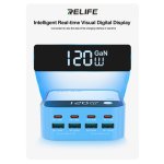 RELIFE σταθμός φόρτισης Q2, 4x USB-C & 4x USB, 120W, GaN, μπλε - Image 4