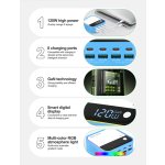 RELIFE σταθμός φόρτισης Q2, 4x USB-C & 4x USB, 120W, GaN, μπλε - Image 6