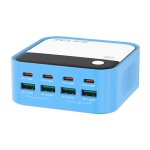 RELIFE σταθμός φόρτισης Q2, 4x USB-C & 4x USB, 120W, GaN, μπλε - Image 7