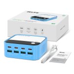 RELIFE σταθμός φόρτισης Q2, 4x USB-C & 4x USB, 120W, GaN, μπλε - Image 8