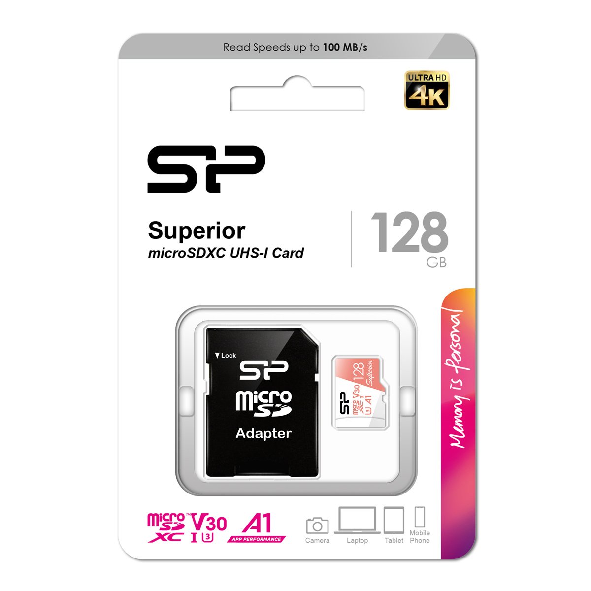 SILICON POWER κάρτα μνήμης microSDXC Superior, 128GB, C10 UHS-I U3 A1 V30 - Image 3
