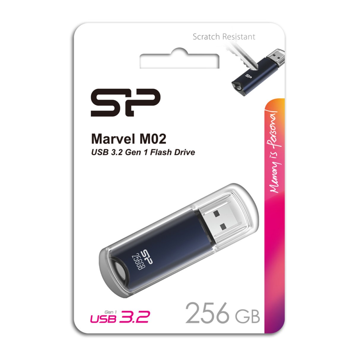 SILICON POWER USB Flash Drive Marvel M02, 256GB, USB 3.2, μπλε - Image 3
