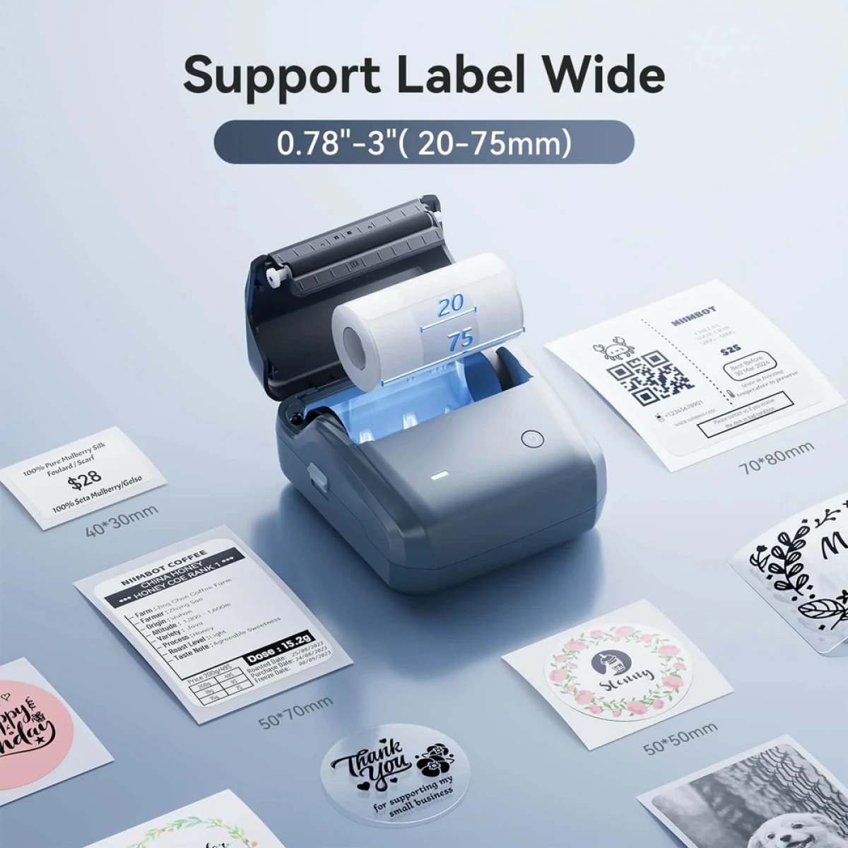 NIIMBOT smart θερμικός εκτυπωτής ετικετών B31, 203dpi, Bluetooth, μπλε - Image 2